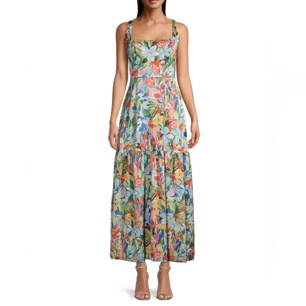 Aidan by Aidan Mattox Dress Women’s 14 Floral Sleeveless Fit-&-Flare Tiered NWT‎